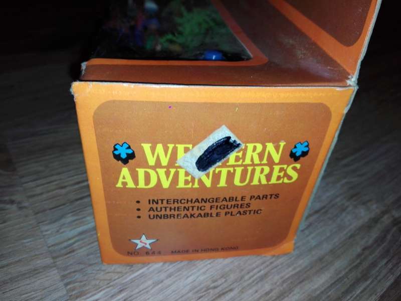 Vintage Plastic Cowboys and Indians Play Set, Boxed