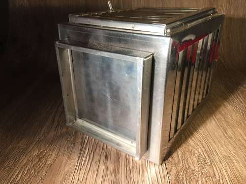Decorative Stainless Steel & Glass Candle Lantern +/- 13cm x 29cm(Including handle)