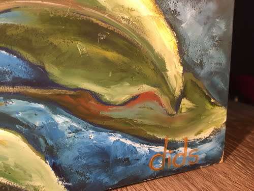 Protea - Oil on Board by Deirdre Botha 30x30cm