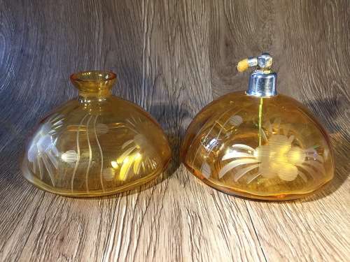 Vintage Amber Perfume Bottle Set.