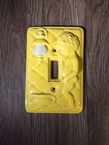 Vintage Light-switch Cover - Boy with Lamp