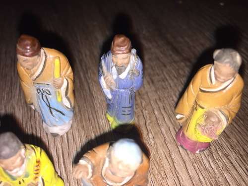 Collection of Highly Detailed Chinese Mudman Miniature Figures x6