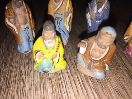 Collection of Highly Detailed Chinese Mudman Miniature Figures x6