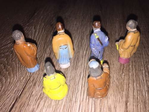 Collection of Highly Detailed Chinese Mudman Miniature Figures x6