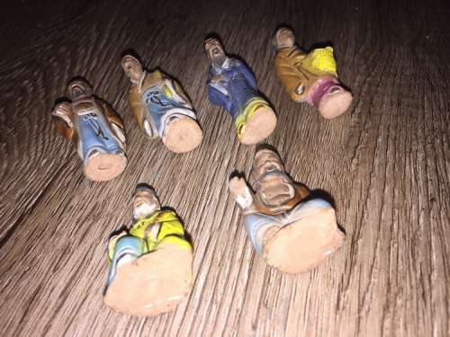 Collection of Highly Detailed Chinese Mudman Miniature Figures x6