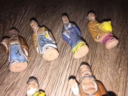 Collection of Highly Detailed Chinese Mudman Miniature Figures x6