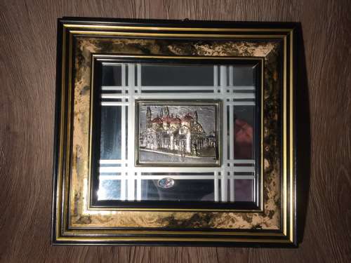Italian Creazioni Artistiche Landscape Decoration Wall Mirror. Frame size 25cm x 23cm.
