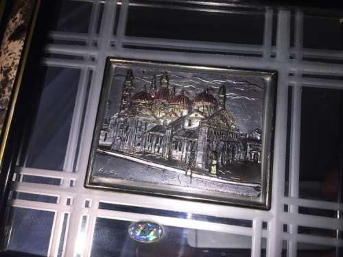 Italian Creazioni Artistiche Landscape Decoration Wall Mirror. Frame size 25cm x 23cm.