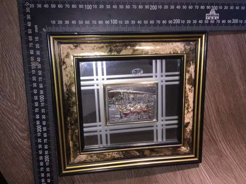 Italian Creazioni Artistiche Landscape Decoration Wall Mirror. Frame size 25cm x 23cm.