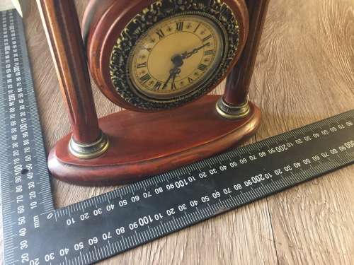Solid Wood & Metal Quartz Clock 21cm x 21cm x 9cm