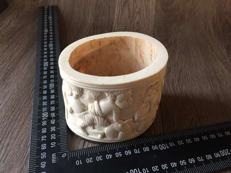 Hand Carved African Tusk/Bone Bowl
