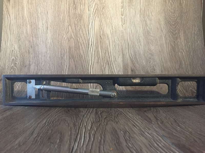 Vintage Starrett 132 Cast Iron Precision Adjustable Level