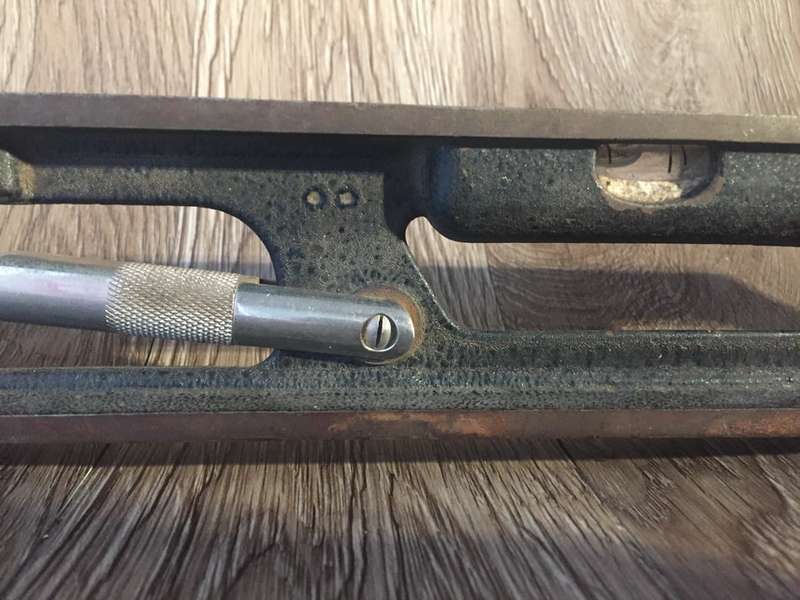 Vintage Starrett 132 Cast Iron Precision Adjustable Level
