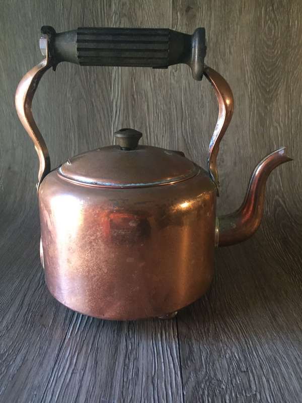 Old Solid Copper Kettle