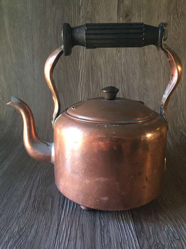 Old Solid Copper Kettle