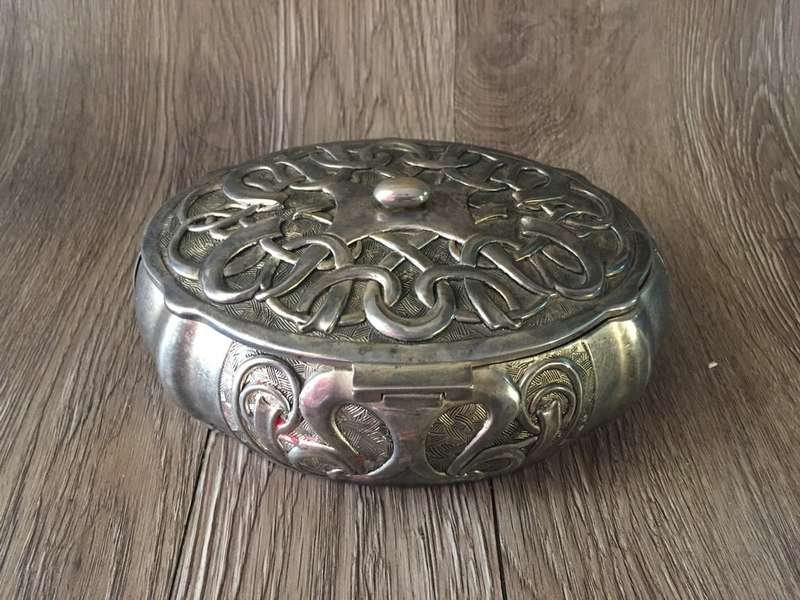 Lovely Art Nouveau Metal Jewelry Box