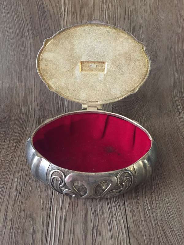 Lovely Art Nouveau Metal Jewelry Box