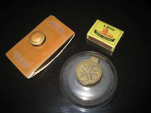 Brass Inkwell & Blotter