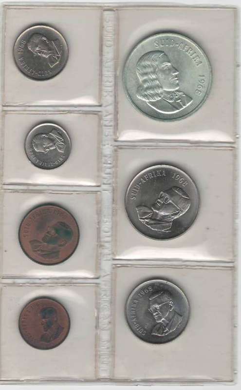 South African R1 Silver proof set 1968