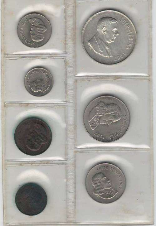 South African R1 Silver proof set 1967