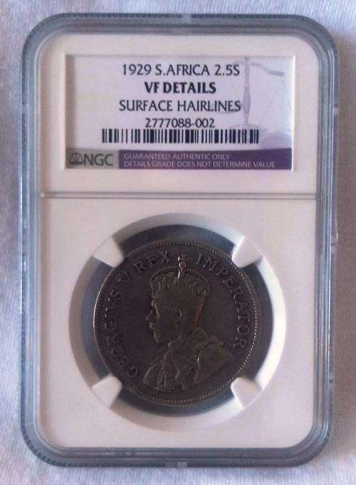 1929 2,5 Shillings NGC graded VF