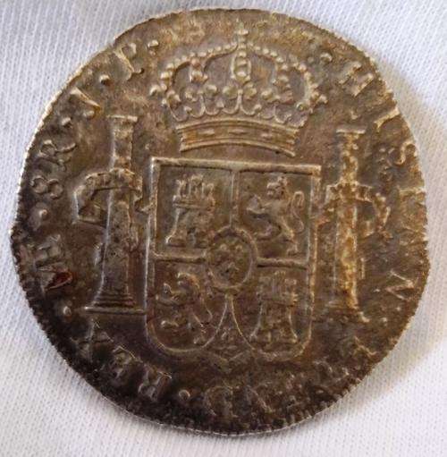 Shipwreck silver, 8 Reales, Solid Silver, 1807