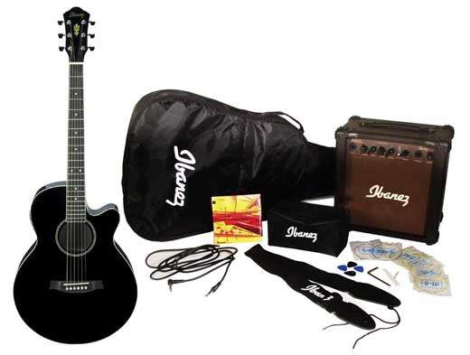 Ibanez Acoustic-Electric Guitar Pack -Amp, Tuner, Bag, Strap,Accessories! AEG5 - Brand New!