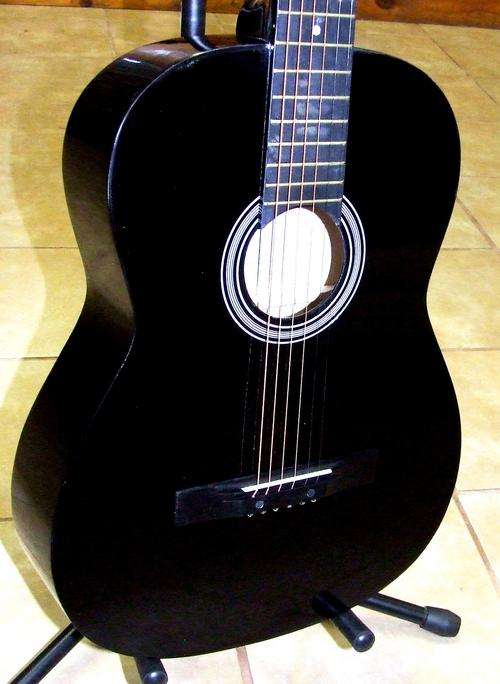 Acoustic Guitar: Folk Size - Gloss Black! Brand New!
