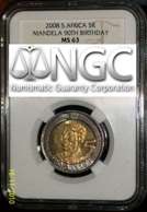 NGC GRADED MS63 - MANDELA BIRTHDAY 2008 R5 COIN
