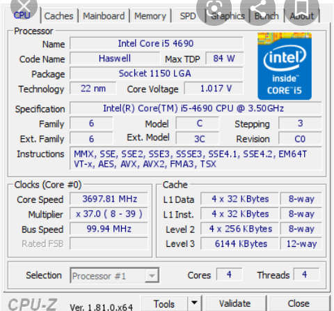 INTEL CORE I5 4690 (4TH GEN) PROCESSOR