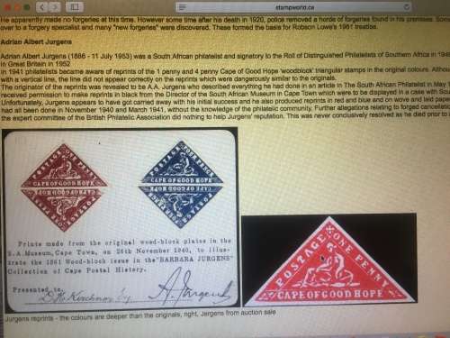 Cape of Good Hope ( 1d Woodblock) Printing Blocks