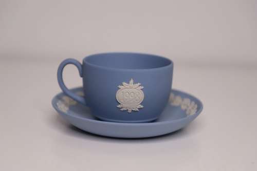 WEDGWOOD BLUE Cup and Saucer-CHRISTMAS 1998