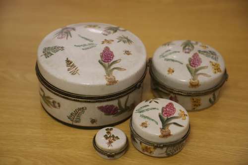 A SET OF FOUR TRINKET BOXES