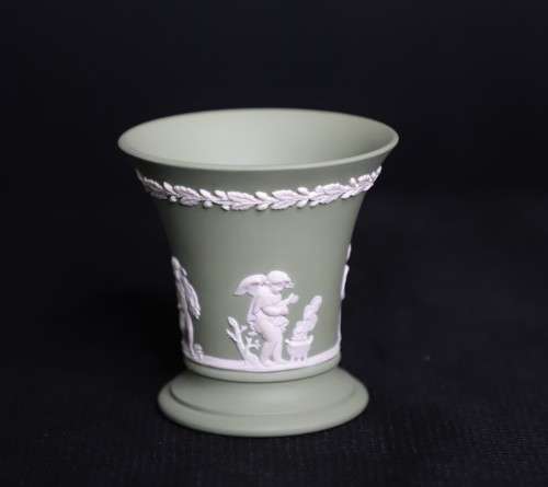 VINTAGE WEDGWOOD JASPERWARE -SAGE GREEN -SEASONAL VASE