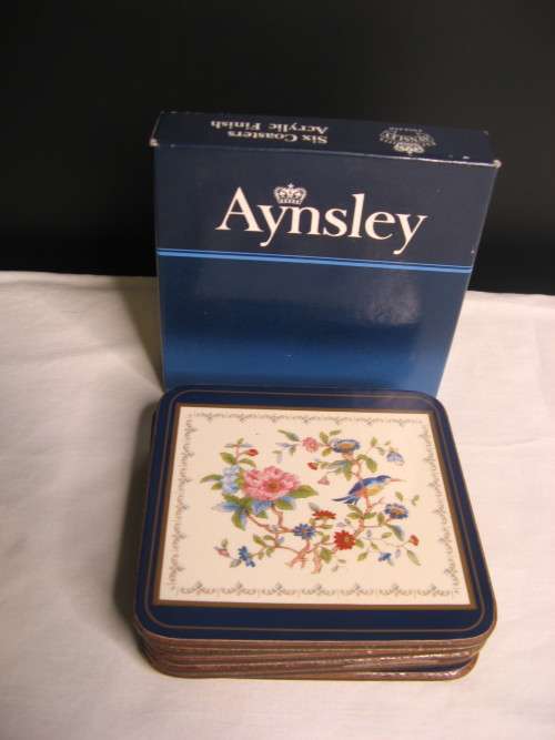 AYNSLEY-ENGLAND--PEMBROKE DESIGN- 6 Coasters in original box