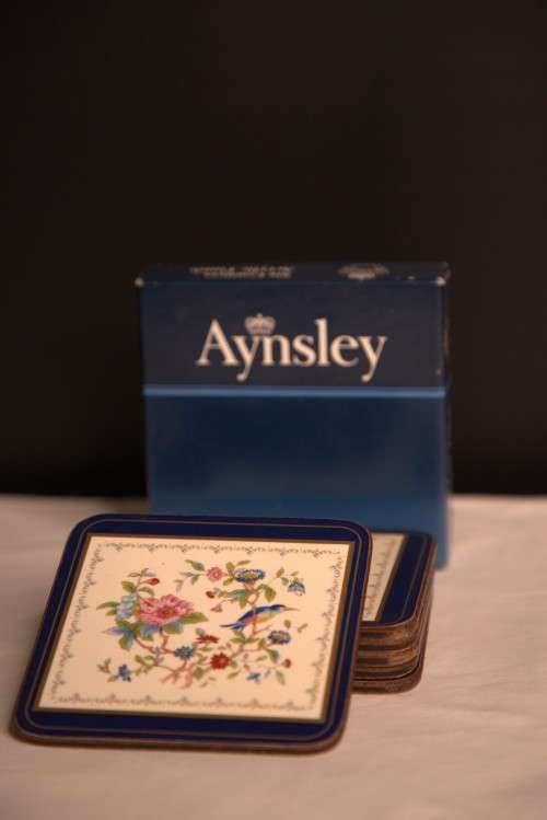 AYNSLEY-ENGLAND--PEMBROKE DESIGN- 6 Coasters in original box