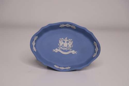 WEDGWOOD -Jasperware-light blue trinket dish `CITY of LONDON`