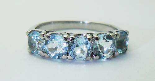 CSJ - Genuine Apatite 1.34ct Ring in 925 Sterling Silver Size 5 / J 1/2