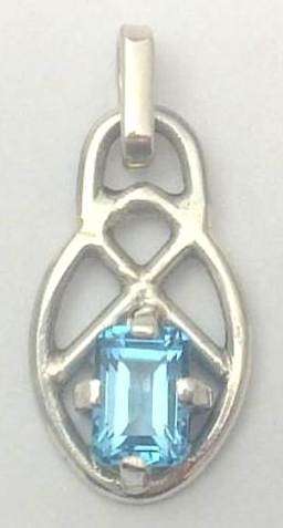 Charmed Silver - Genuine 0.89ct Swiss Blue Topaz Pendant in Sterling Silver