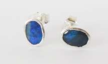 0.60ct AUSTRALIAN OPAL Earrings in Sterling Silver * Handcrafted *