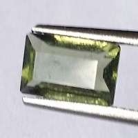 0.730ct Natural MOLDAVITE Baquette 7.4 x 4.8mm