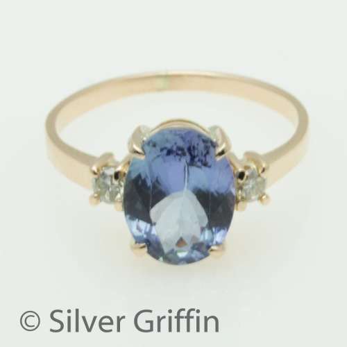 [#25000.00 ERV RETAIL]  CERTIFIED HUGE 3.43cts TANZANITE ,0.20tcw VS2 DIAMONDS SET IN 9ct SOLID GOLD