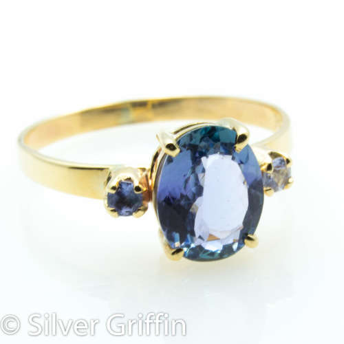 *1.74 tcw 100% Natural Tanzanite Ring  9ct Solid  Gold.