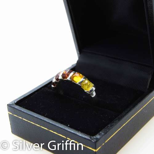 BALTIC AMBER,925 SILVER RING, SIZE 8  IMPORTED FROM EUROPE