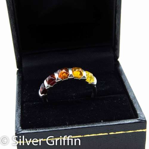BALTIC AMBER,925 SILVER RING, SIZE 8  IMPORTED FROM EUROPE