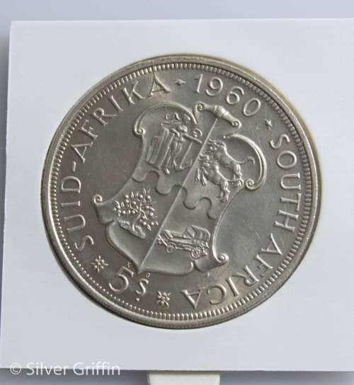1960 SA UNION 5 SHILLING (CROWN) IN SPECTACULAR CONDITION *CRACKED DIE
