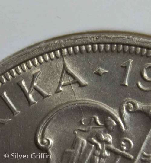 1960 SA UNION 5 SHILLING (CROWN) IN SPECTACULAR CONDITION *CRACKED DIE