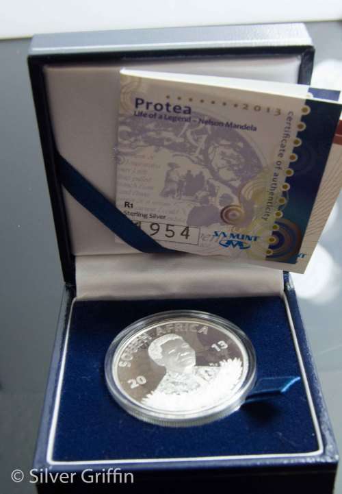 Protea Life of a Legend-Nelson Mandela  R1 SILVER 925