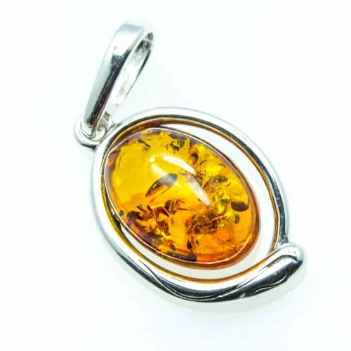 amber pendant ,925 silver