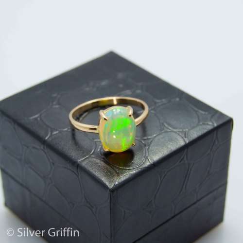 Only from Silver Griffin 3.13 ct  Natural Ethiopian Opal Set in 9ct Solid Gold.